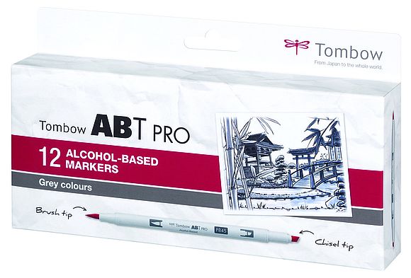 Tombow ABT PRO set of 12 Gray Colors