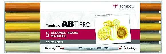 Tombow ABT PRO set of 5 Yellow Colors