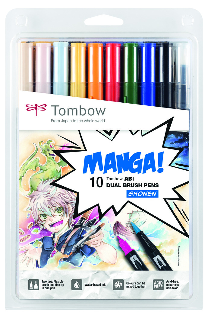 Tombow ABT Dual Brush Pen, kit Manga