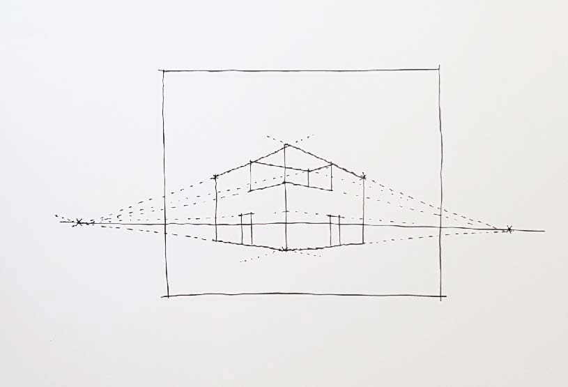 1 Point Perspective Cityscape  Inside The Outline