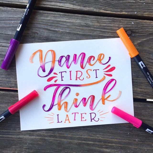 hand lettering tombow