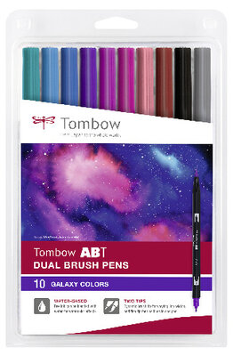 Tombow ABT Dual Brush Pen Set of 10 Galaxy Colors