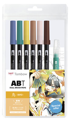 Tombow ABT Dual Brush Pen Watercolor Manga Set Bird