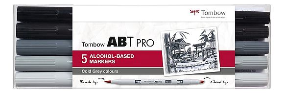Tombow ABT PRO Set de 5 couleurs gris froid