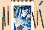 Tombow ABT Dual Brush Pen Aquarelle Manga Set Moon