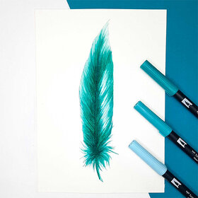 Drawing a feather