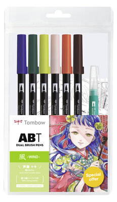 Tombow ABT Dual Brush Pen Aquarelle Manga Set Wind