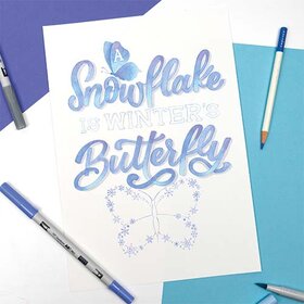 Lettering Spruch Snowflake