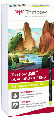 Tombow ABT Dual Brush Pen set of 18 Landscape Colors