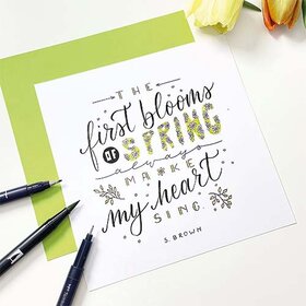 Lettering Spruch Spring Bloom