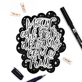 Lettering Spruch Dreams