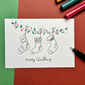 One Line Christmas stockings