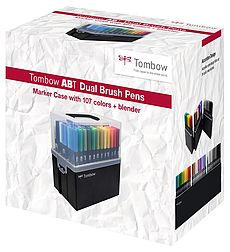 Tombow ABT Dual Brush Pen marker etui met 107 kleuren + blender