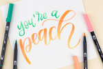 Tombow ABT Dual Brush Pen set of 6, Just Peachy