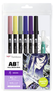 Tombow ABT Dual Brush Pen Watercolor Manga Set Moon