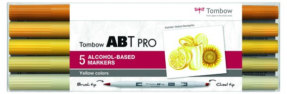 Tombow ABT PRO set of 5 Yellow Colors