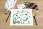 Watercoloring Set Greenery