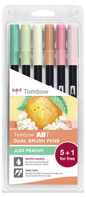 Tombow ABT Dual Brush Pen set of 6, Just Peachy