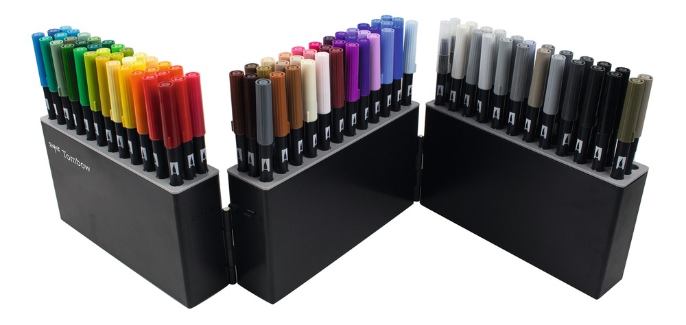 Coffret Tombow ABT Dual Brush Pen coffret avec 107 couleurs + blender de  Tombow